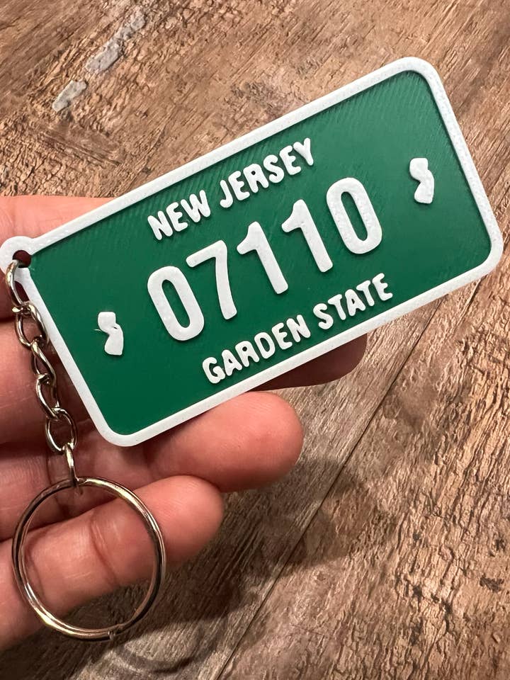 Zipcode License Plate Keychain for wholesale by Pretty Handy