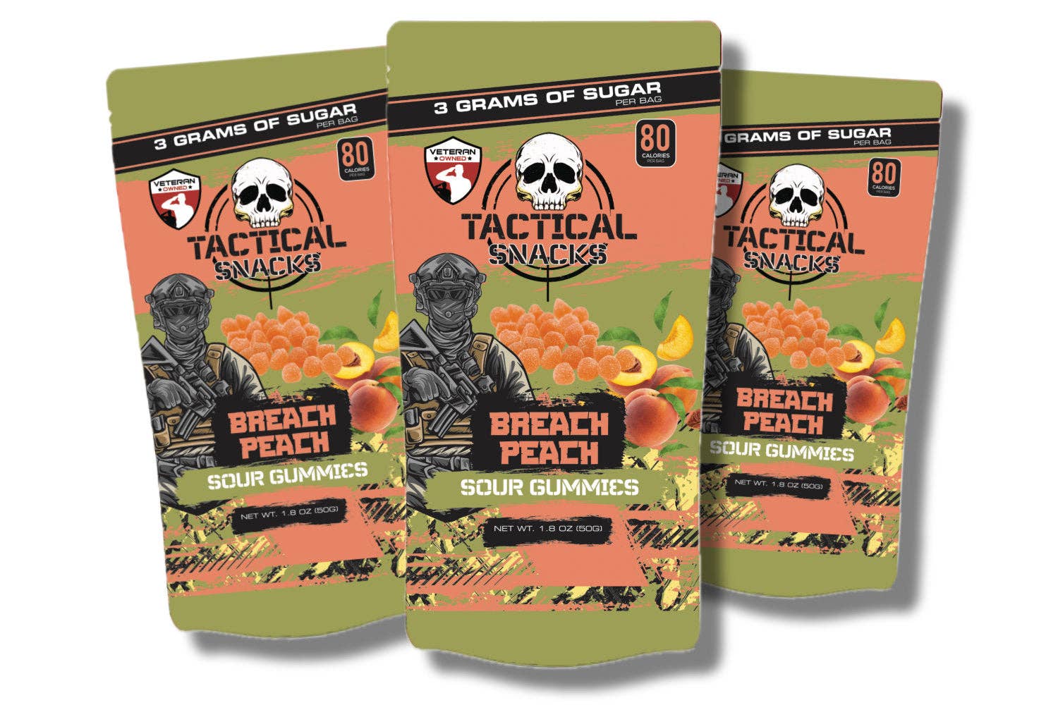 Tactical Snacks – wholesale Gelégodis – Taktiska Snacks Breach Peach Gummigodis6
