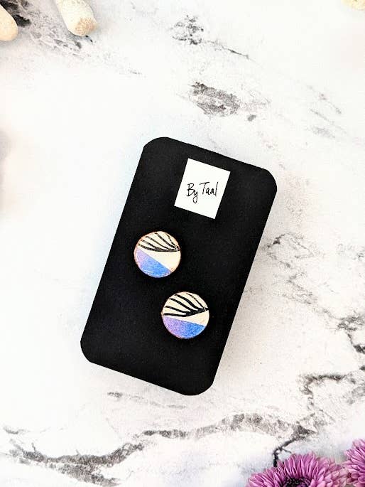 Dot - Periwinkle- Lightweight, Stud Statement Earrings for wholesale by By Taal