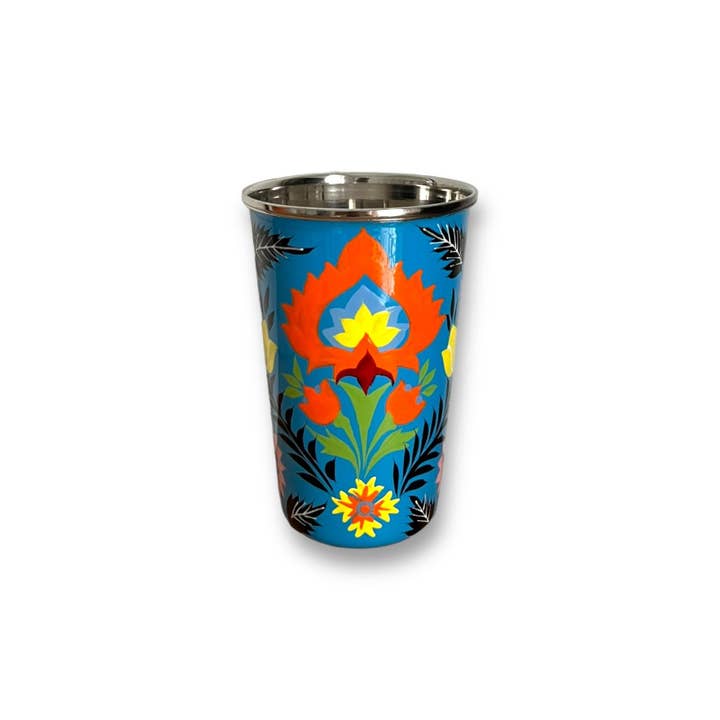 Curiosity Lab - Wholesale Drinking Glass/Cup - Hand-painted food-grade stainless steel tumbler Srinagar Grand19