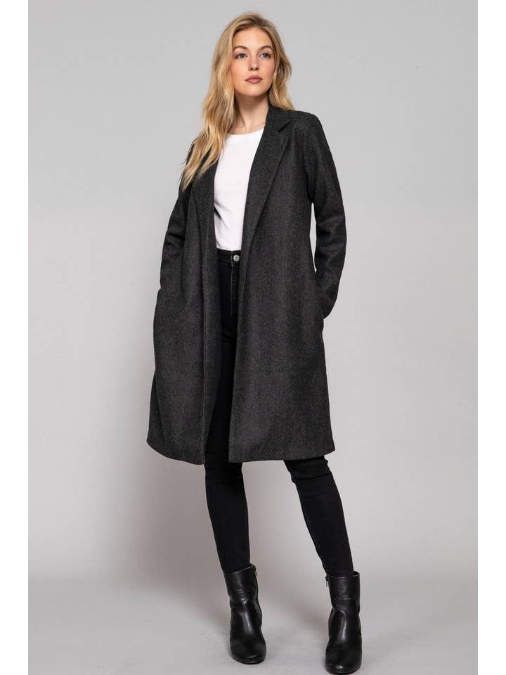 Active Basic | Active USA – wholesale Coat – Women’s – Long Sleeve Open Front Soft Felt Long Coat4