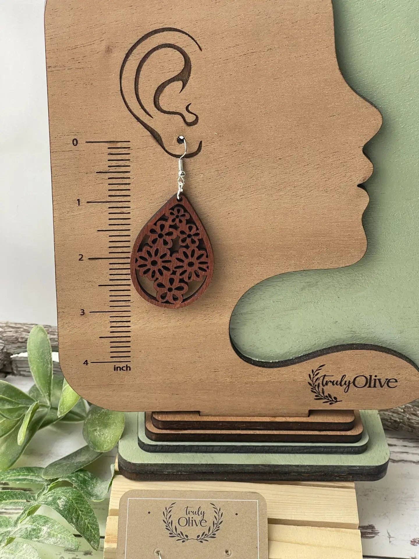 Truly Olive - Wholesale Dangle Earrings - Geometric Wood Jewelry1