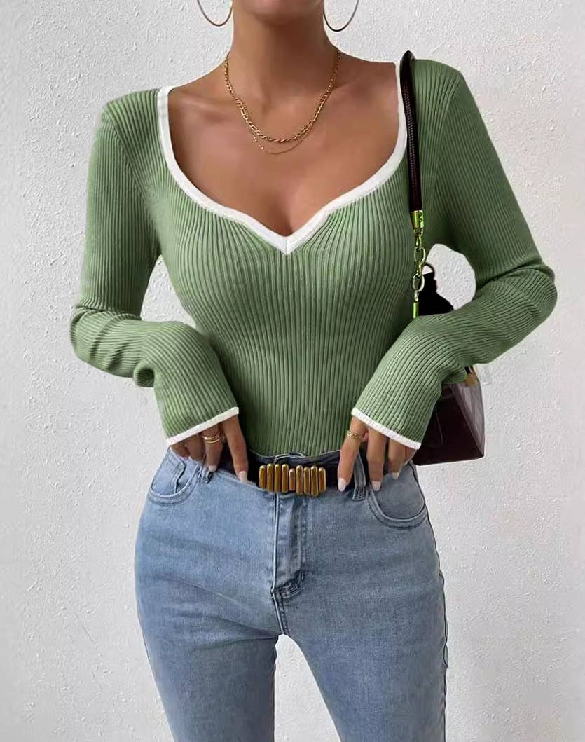 Miss Sparkling - Wholesale Knit Top - Women's - Ribbed long sleeve top5