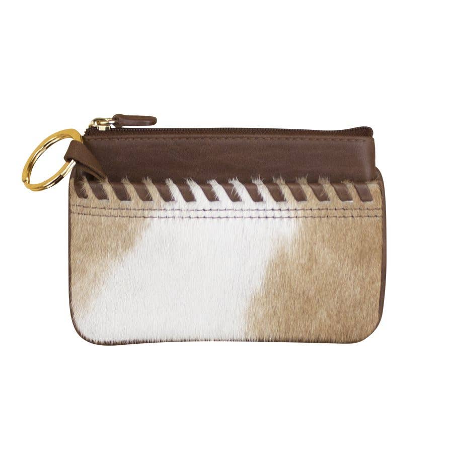 ili New York - Wholesale Coin Purse - Women's - 6614 Hair on Leather Coin Purse with Whipstitching2