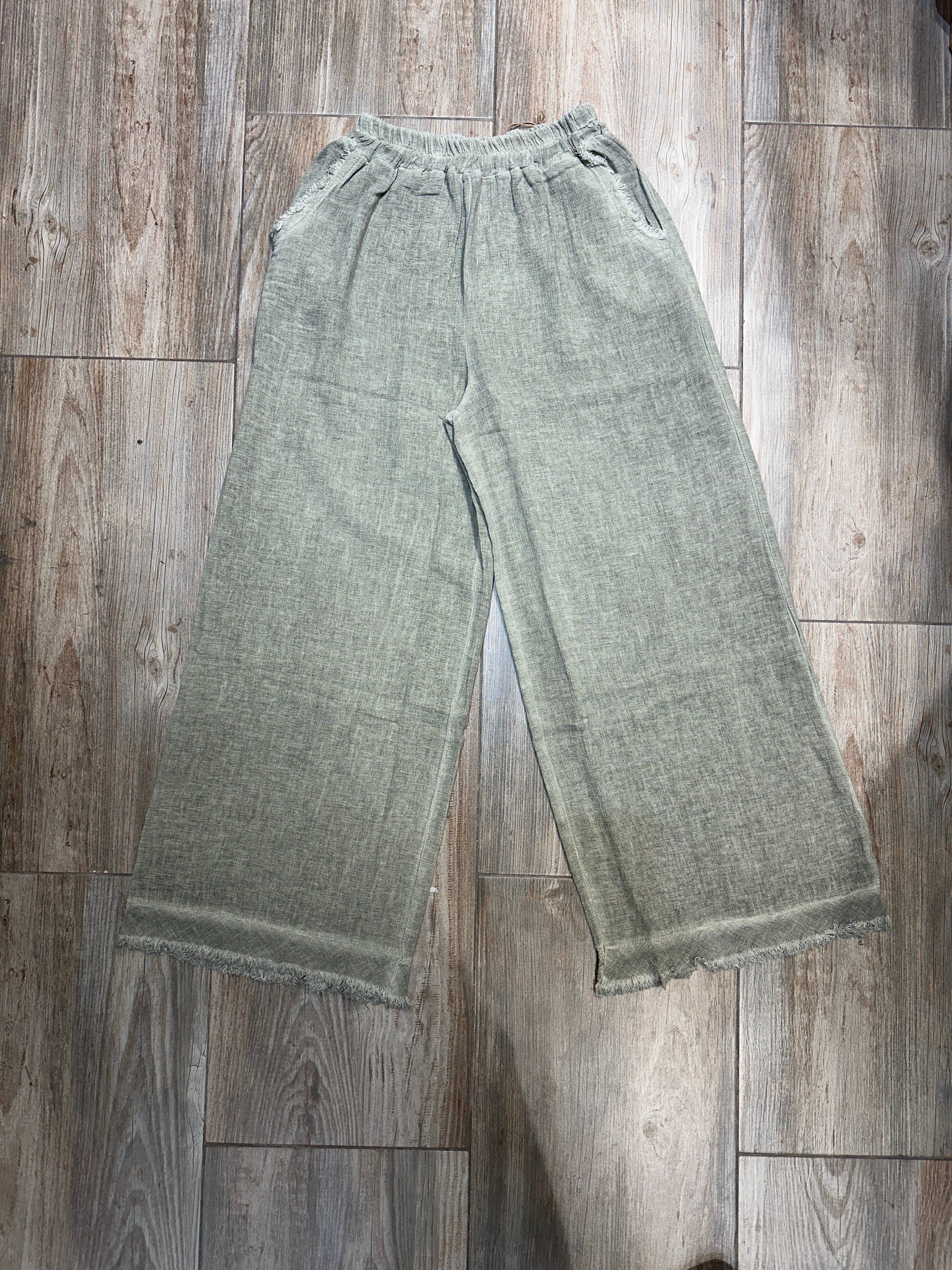 LÉA & LUC – Calças - Mulher por atacado – Calças em 50% Linho 50% Algodão REF. 933929