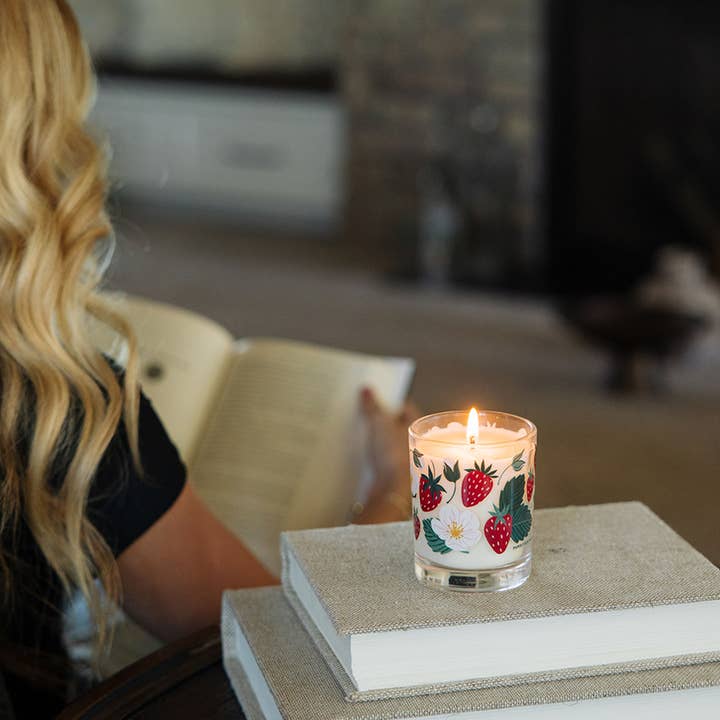 Paper Farm Press - Wholesale Jar/Filled Candle - Strawberry Patch Scented Soy Hand-Poured Candle1