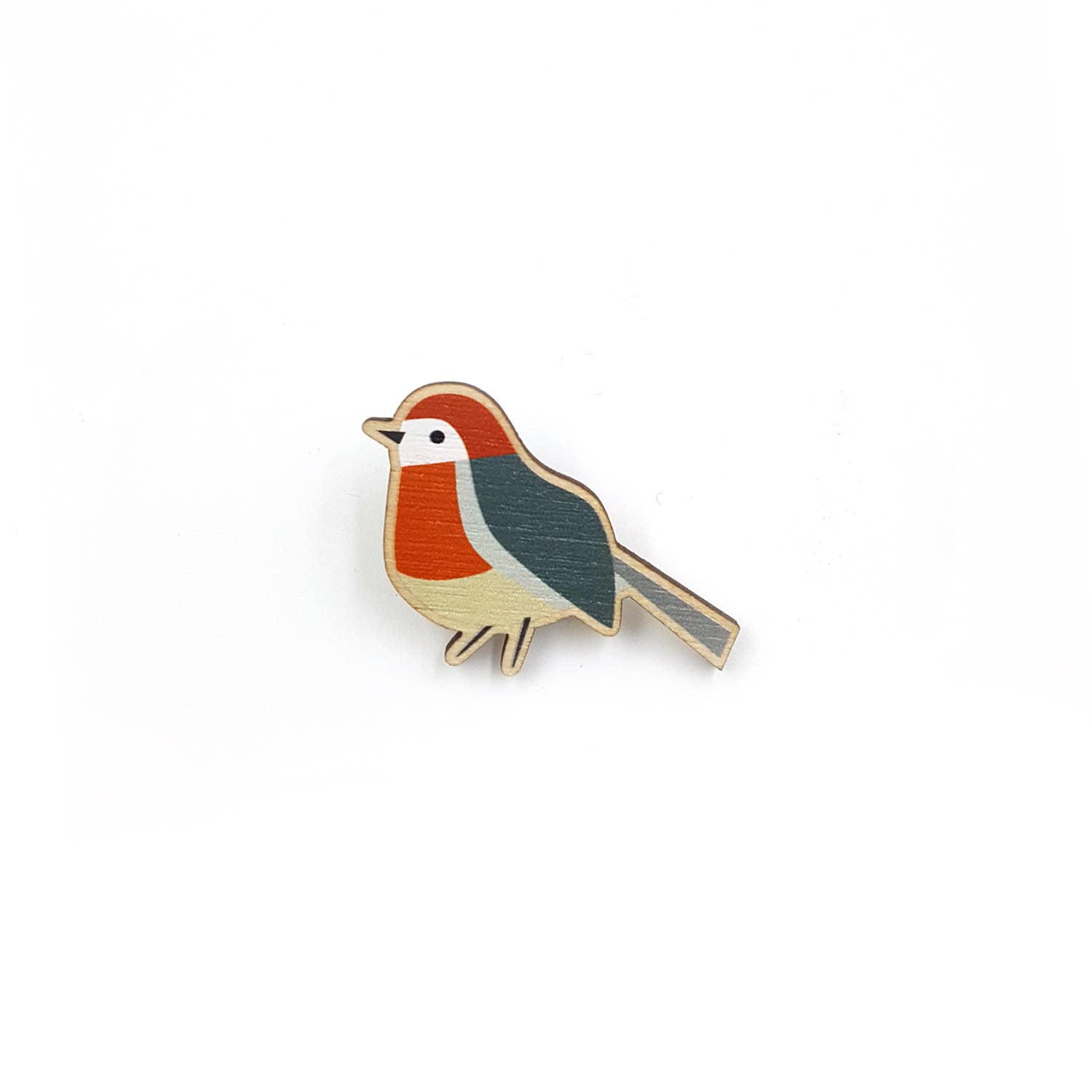 sonst noch was? - Wholesale Lapel Pin/Button - Wooden Pin Badge "Robin" (FSC certified wood)