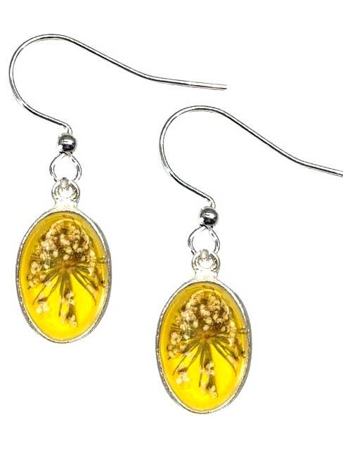 Boucles d'oreilles ultra petites ovales en dentelle de la reine Anne Lemon Drop pour la vente par Shari Dixon