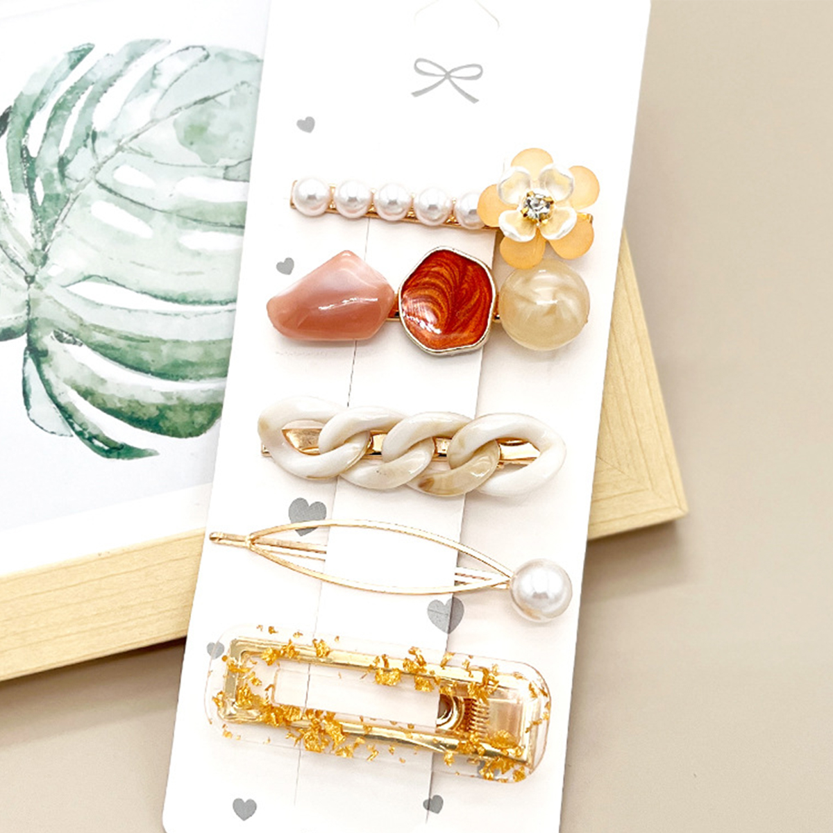 ACCITY - Wholesale Hair Clip - Women's - Rhinestone Pearl Hair Clip Set-Elegant Side Pin _CWASC034961