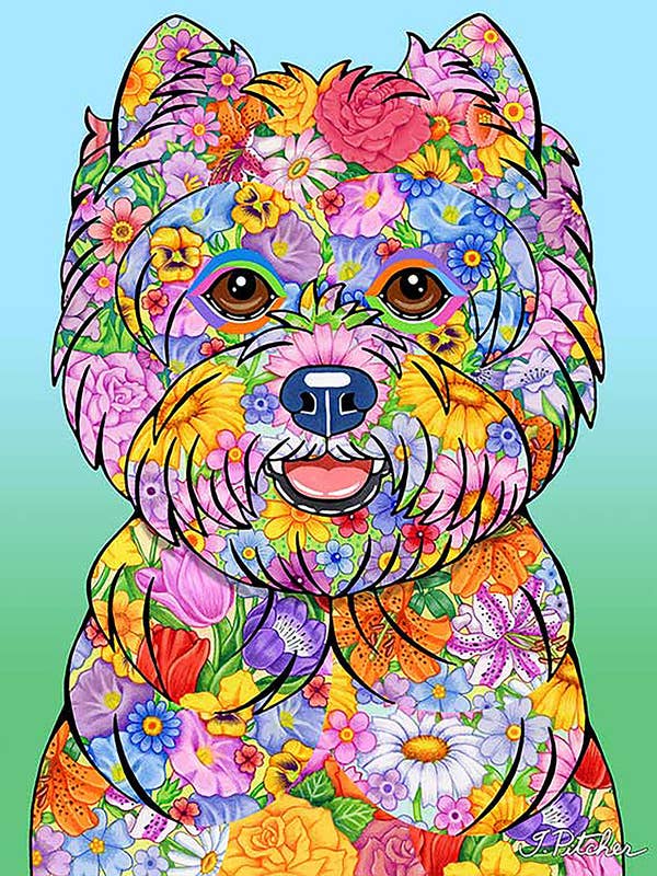 Westie-Blumen-Garten-Flagge für den Großhandel von Best of Breed Products