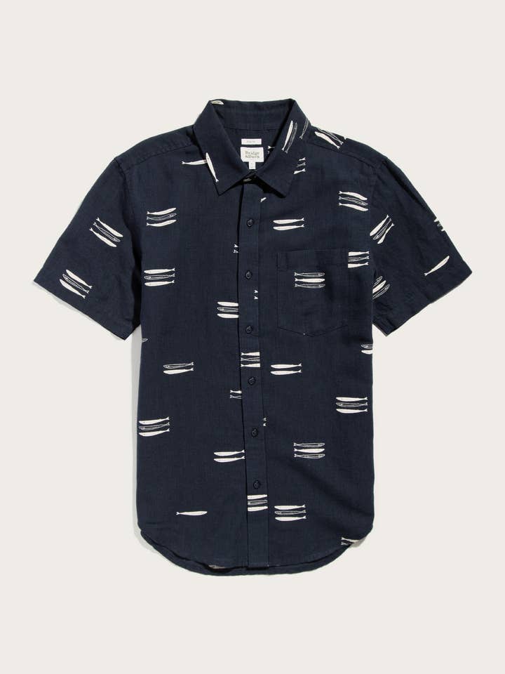 Harbor Slim Shirt / Navy Pacific Herring for wholesale on Faire