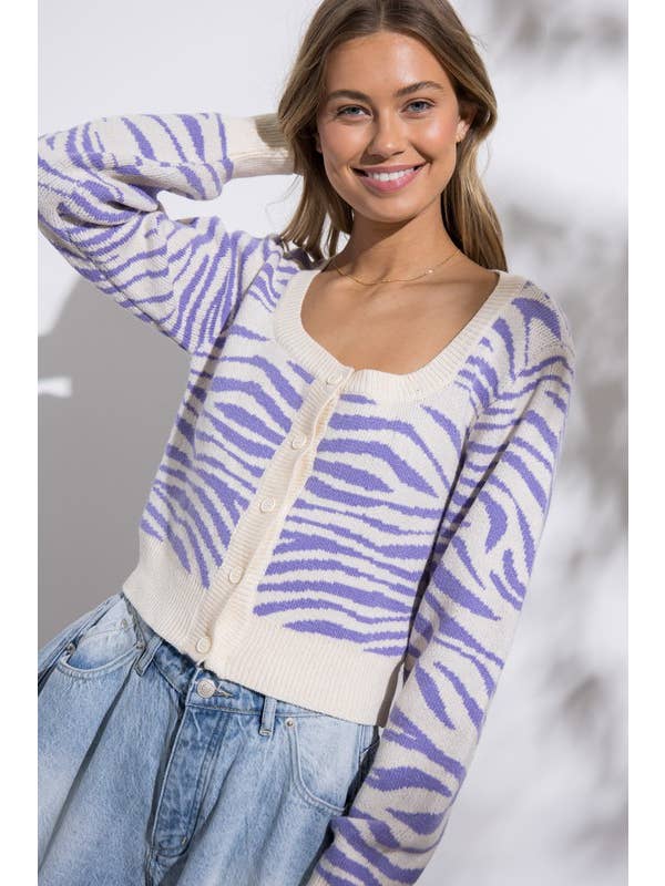 Papermoon - Wholesale Cardigan - Women's - PC15825 - Vivian Zebra Stripe Cardigan