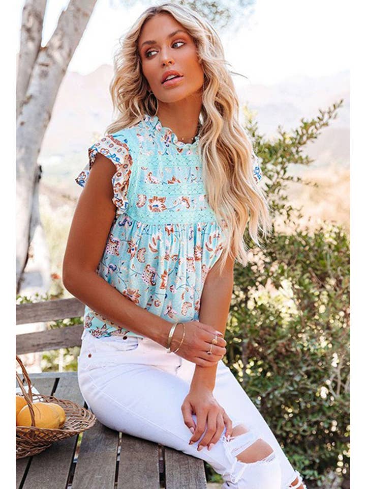 NAOMI & CO PTY LTD - Wholesale Blouse – Women’s - Everest Crochet Top - Blue2