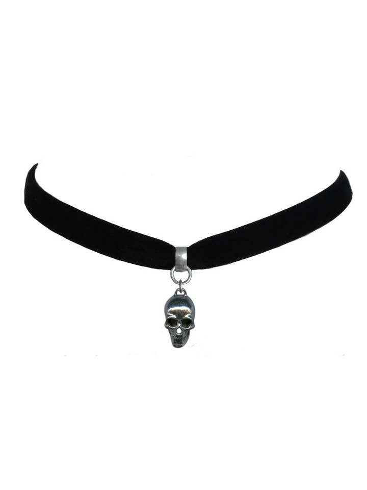 Skull Velvet Choker Necklace for wholesale by Classic Hardware