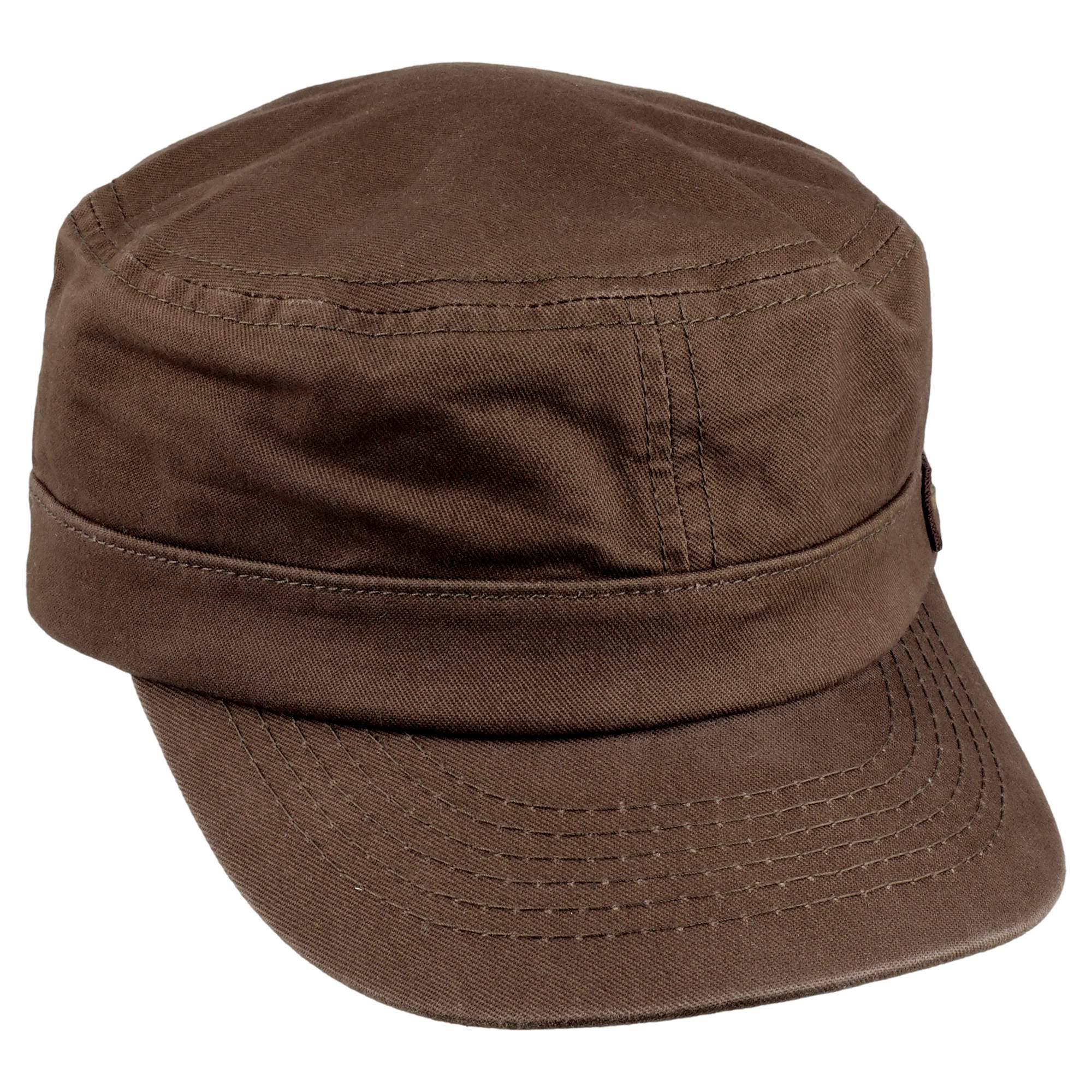 Tribal Trade GmbH - Wholesale Honkbalpet - Uniseks - Legerkap Militaire Kap bruin-donker zijwaarts accent sterren4