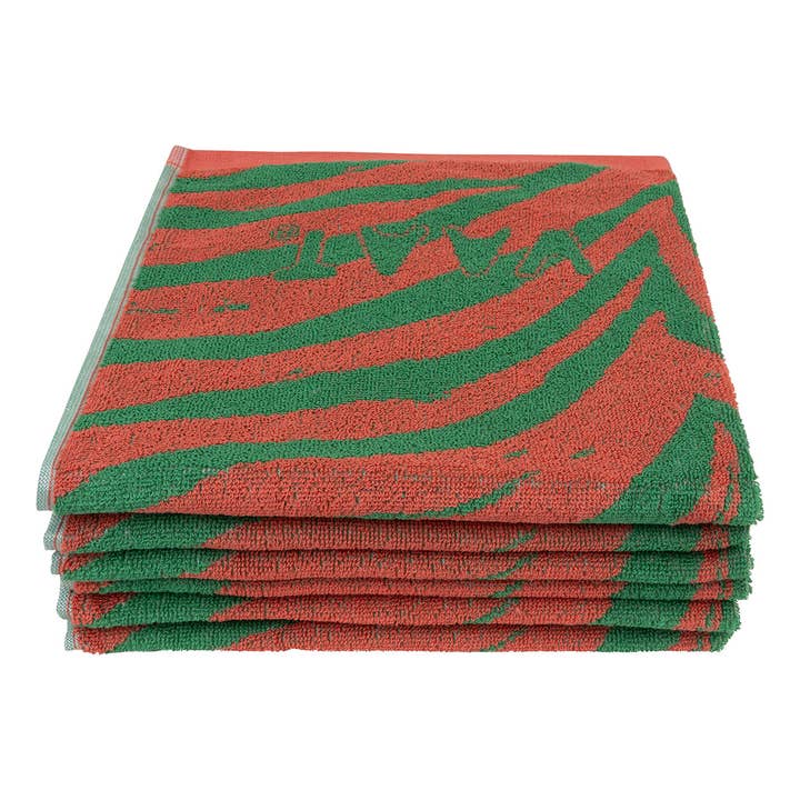 Toalhas de cozinha I love zebra - coral / verde - 50 x 60 cm (6 unidades) por atacado de VAAT