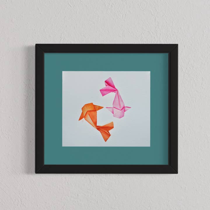 CMarie Northwest - Wholesale Art Print - Origami Koi Giclee Print, Paper Folding Fish Art