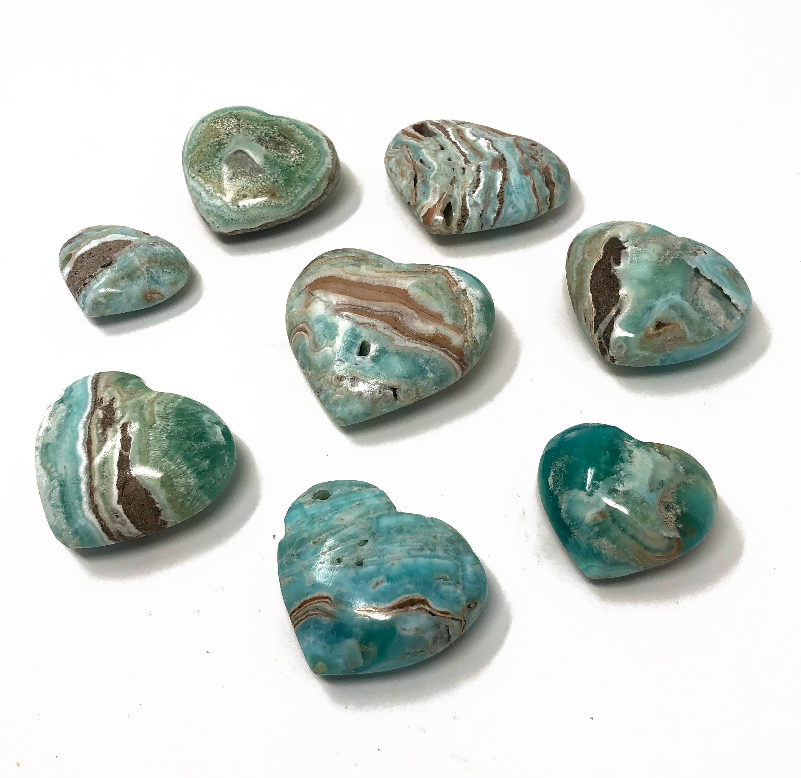 Jade Canyon - Wholesale Spiritual Stone/Crystal - Aqua Caribbean Calcite & Aragonite Stone Heart3