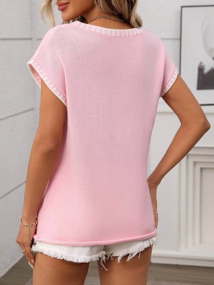 Lovesoft - Wholesale Knit Top - Women's - 2025 Summer V-Neck Sleeveless Solid Knit Pullover