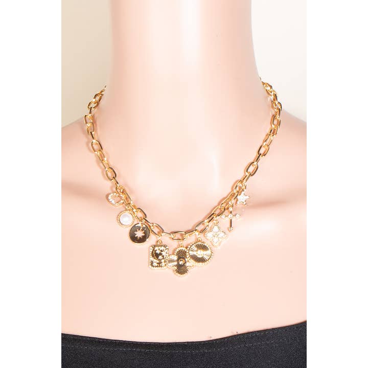Anarchy Street - Wholesale Pendant/Charm Necklace - Multi Charms Chain Link Necklace