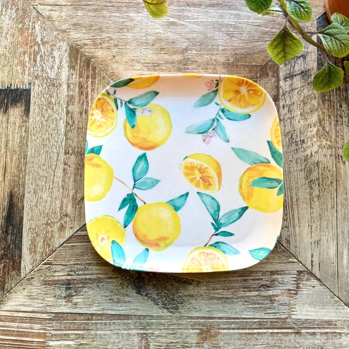 Patina Vie Lemon Bamboo Salad Plate, S/4 for wholesale by Patina Vie