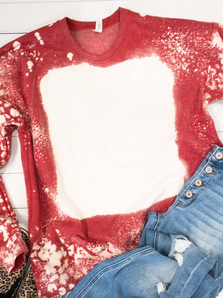 Leopard bleached blank red sweatshirt for wholesale by Teeseplease
