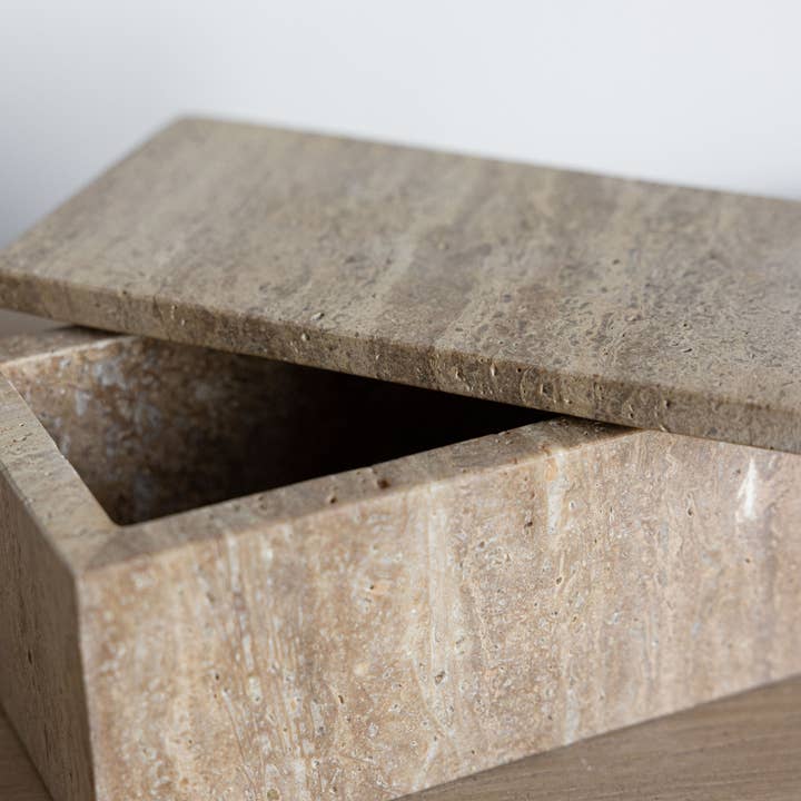 Luxe B Co - Wholesale Decorative box - Travertine Lidded Box2