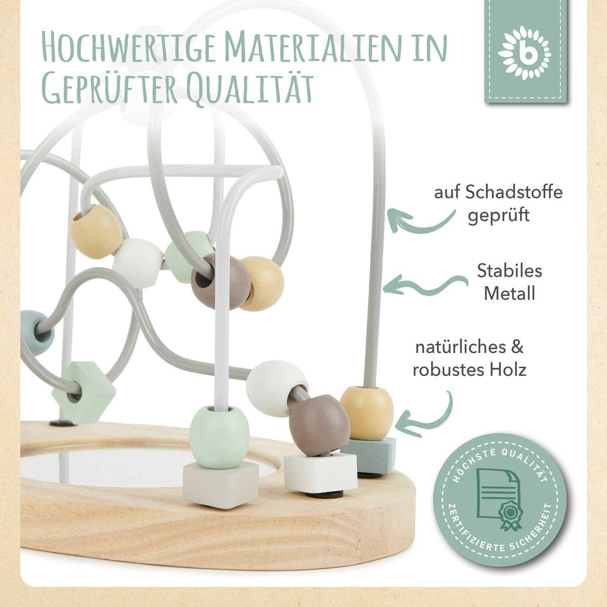 Bieco Spielwaren - Wholesale Wood Toy - Kids - Motor skills loop with mirror reef4