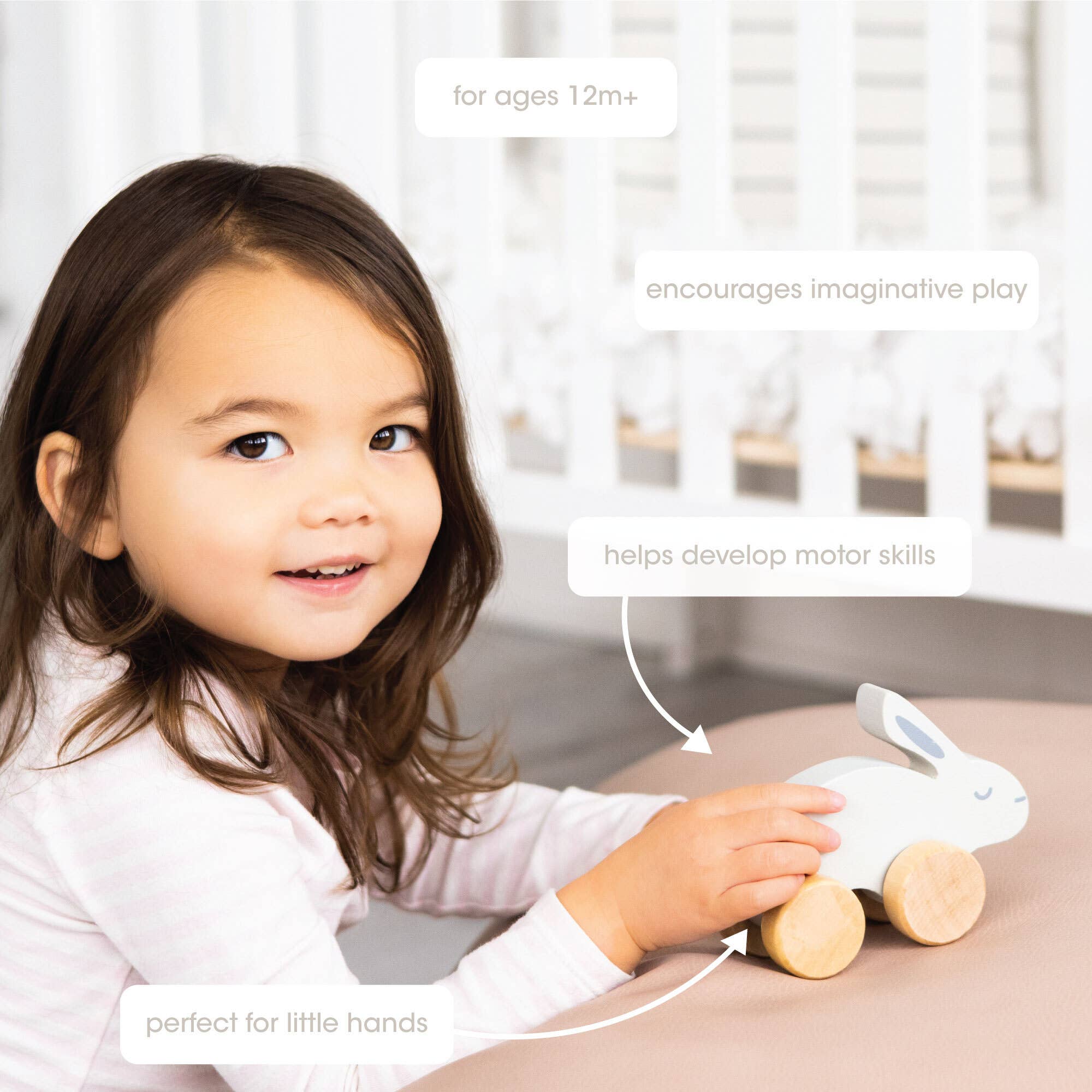 Pearhead - Wholesale Wood Toy - Kids - Wooden Toy Bunny, Baby & Toddler Toy, Nursery Decor1