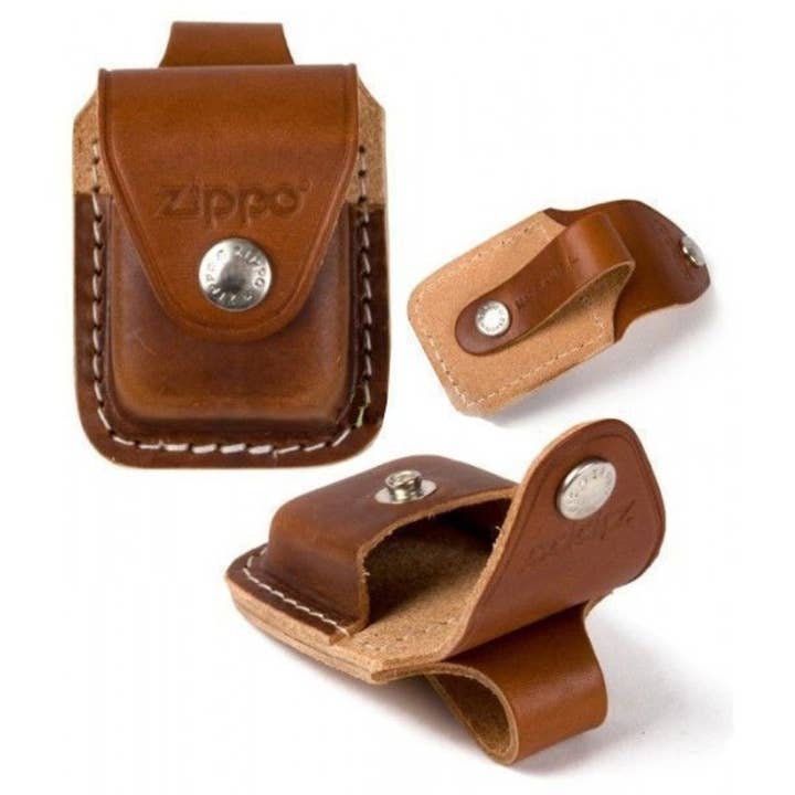 Benhalex - Wholesale Pouch - Unisex - Zippo Brown Leather Pouch with Belt Loop for Lighters