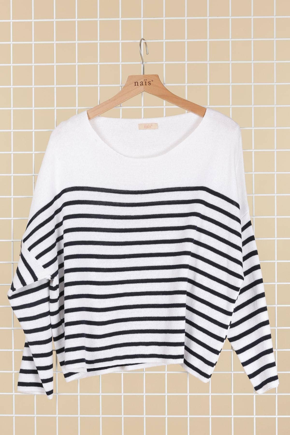 NAÏS PARIS - Vente Pull en maille – femme - PULL COL ROND A RAYURES4