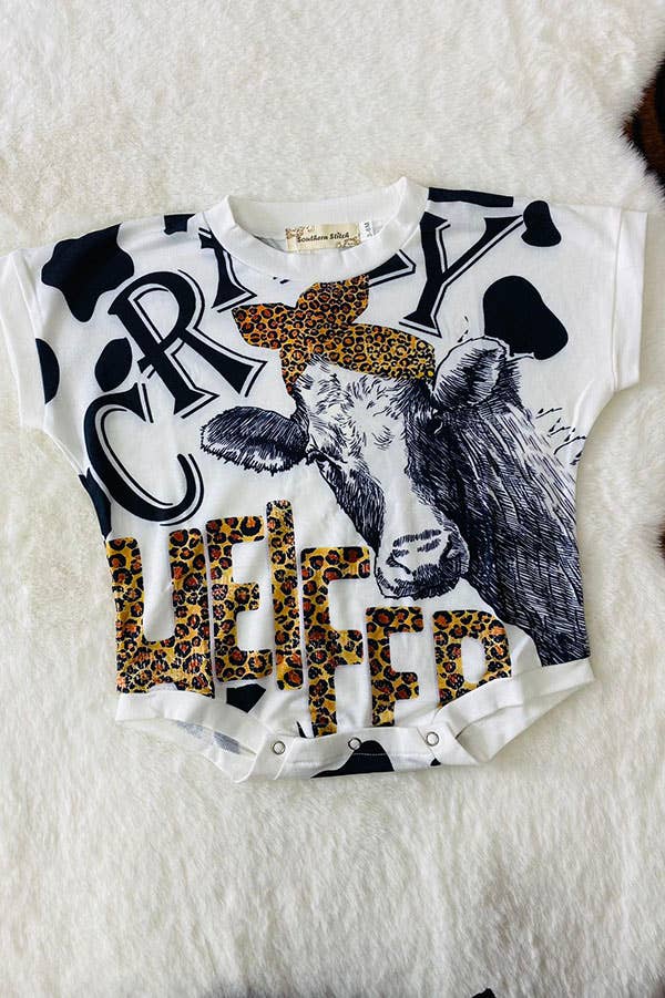 luluclothes - Wholesale Bodysuit (Non-Footed) - Baby - XCH0014-8H Leopard Cow short sleeve infant baby onesie1