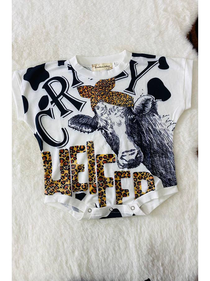 luluclothes - Wholesale Bodysuit (Non-Footed) - Baby - XCH0014-8H Leopard Cow short sleeve infant baby onesie1