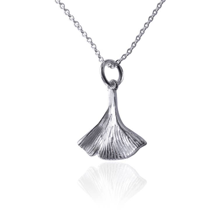 Botanical Collection Ginkgo-Halskette aus Sterlingsilber für den Großhandel von ABW Designs LLC