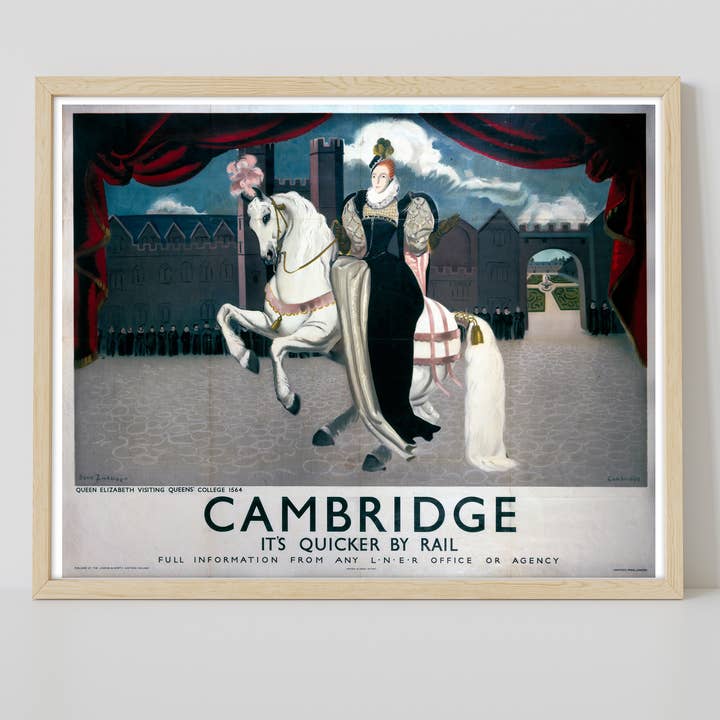 Star Editions – wholesale Art print – Queen Elizabeth On Horse Visiting Cambridge - Art Print1