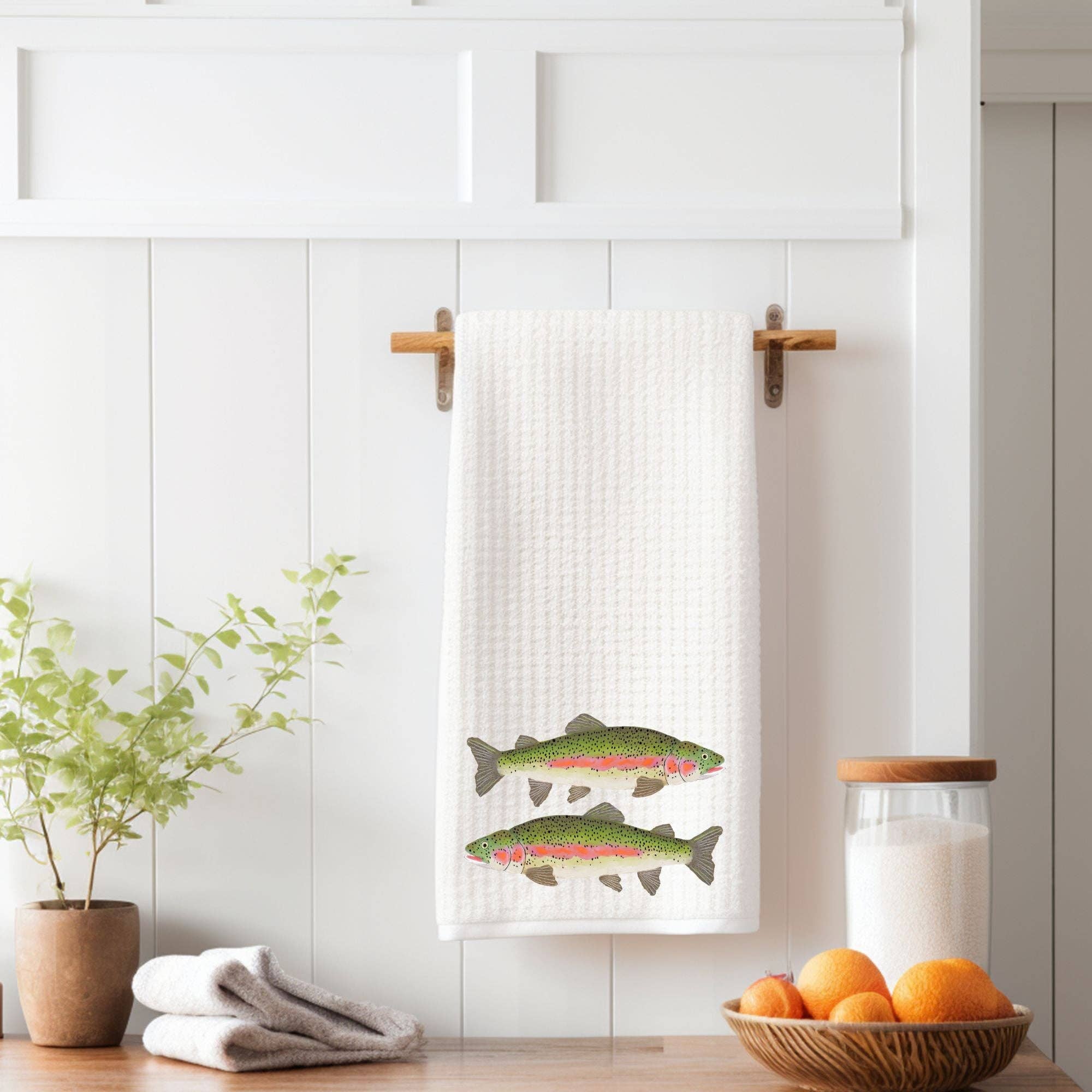MerikaArt - Wholesale Tea Towel - Rainbow Trout Kitchen Towel2