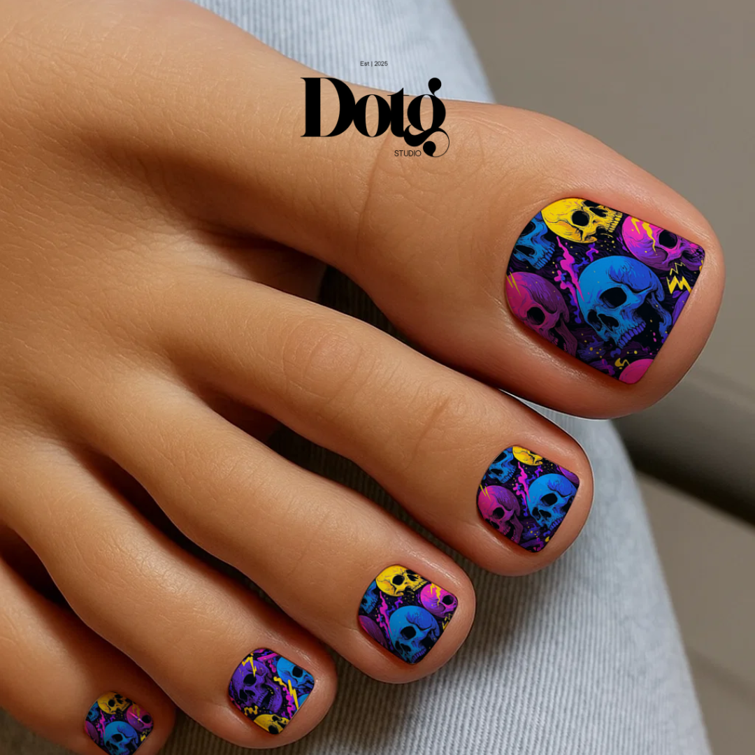 Design on The Go Studio - Vente Nail Art/Autocollant pour les ongles - Autocollants pour manucure et pédicure DIY Electric Skulls6