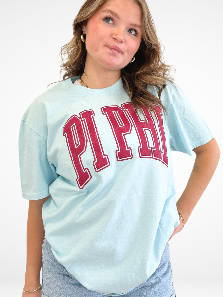 Duo Threads - Wholesale Screen Printed T-Shirt - Women's - Sorority Varsity Arch Puff Tee 21