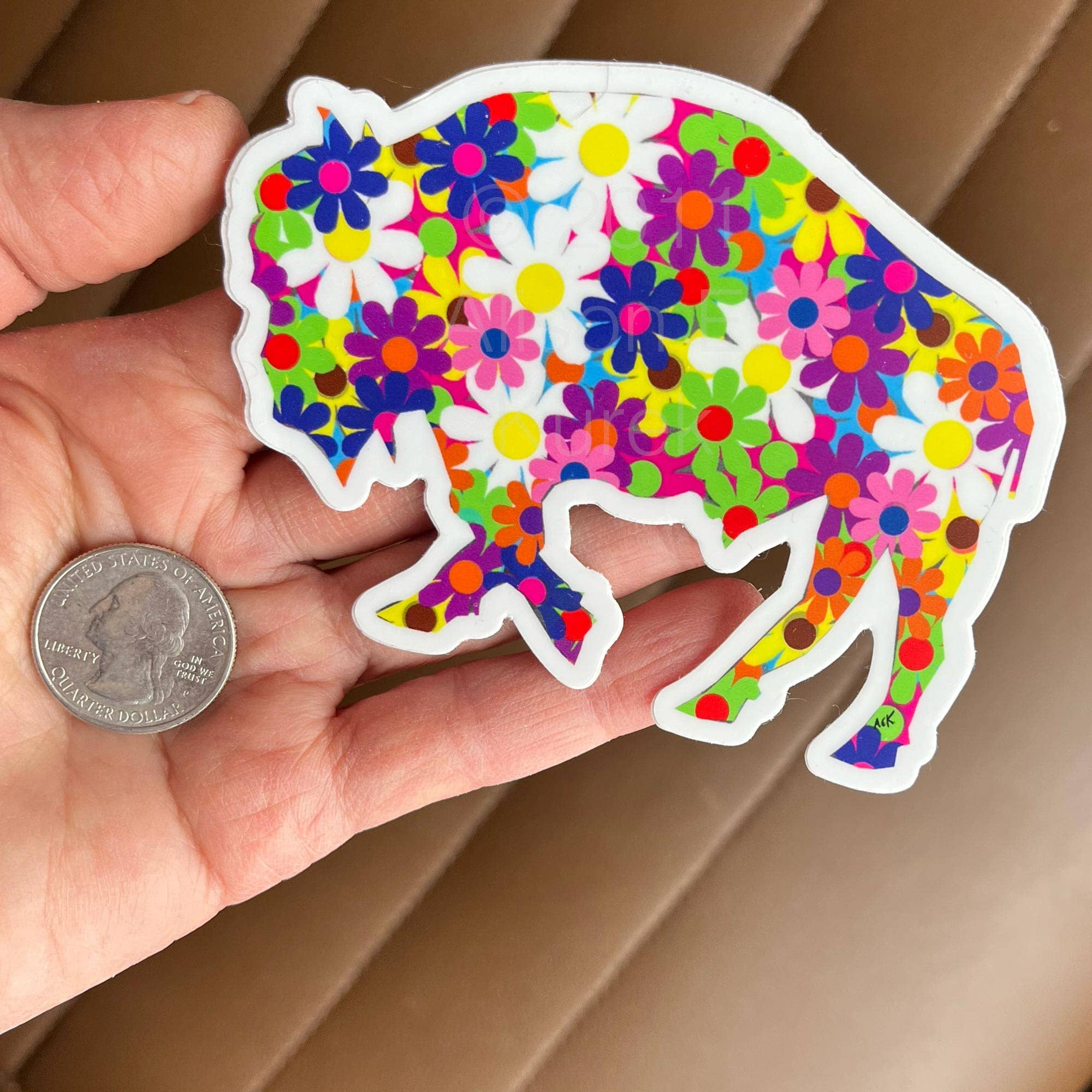 Alison E. Kurek - Wholesale Sticker - Flower Buffalo Bison Die Cut Waterproof Vinyl Sticker3
