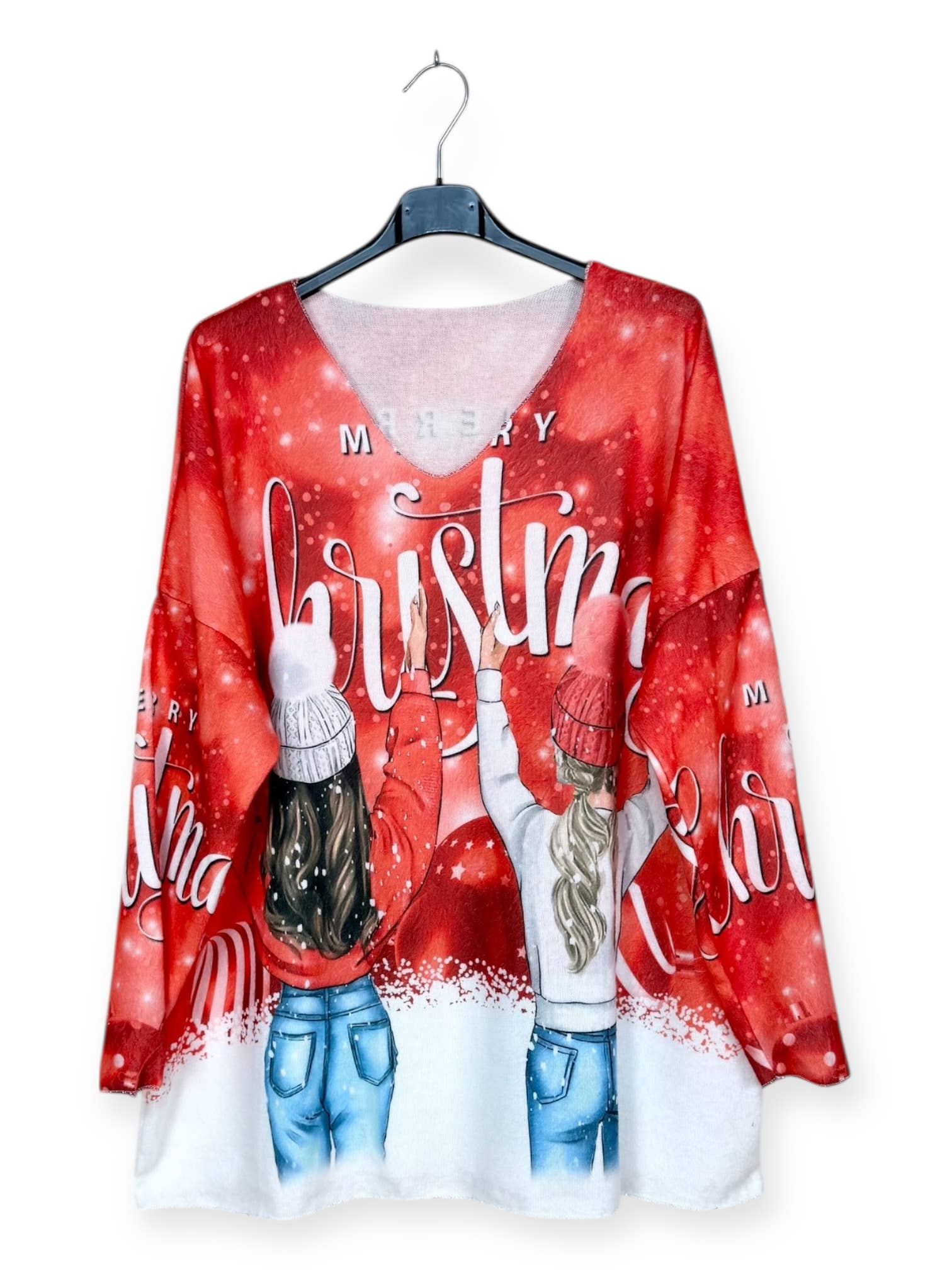 Lucky Nana – Pulôver - Mulher por atacado – AH 81261-57 - Camisola com Decote em V com Padrões0