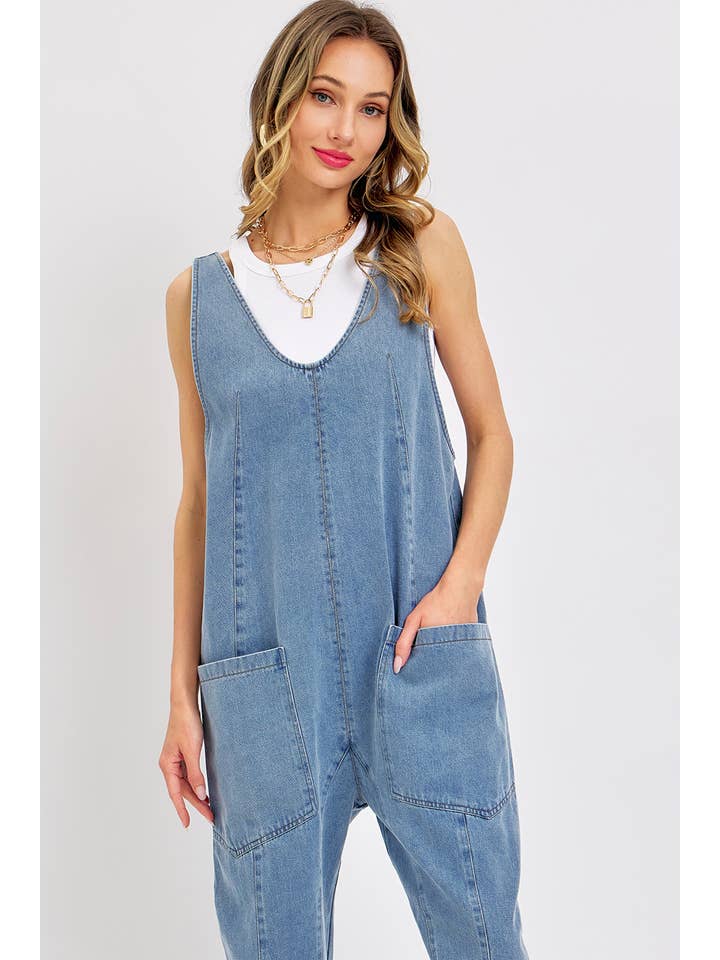 Sweet Lovely by Jen - Wholesale Jumpsuit - Women's - BESTSELLER ONE-AND-DONE DENIM JUMPSUIT7