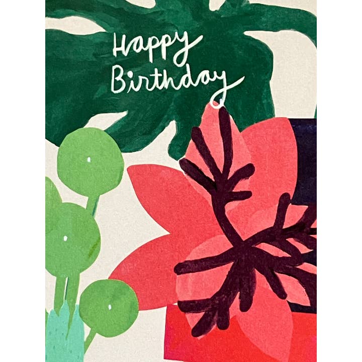 Colleen Harrington Studio - Wholesale Birthday Card - A2 Greeting Card - Happy Birthday Monstera2
