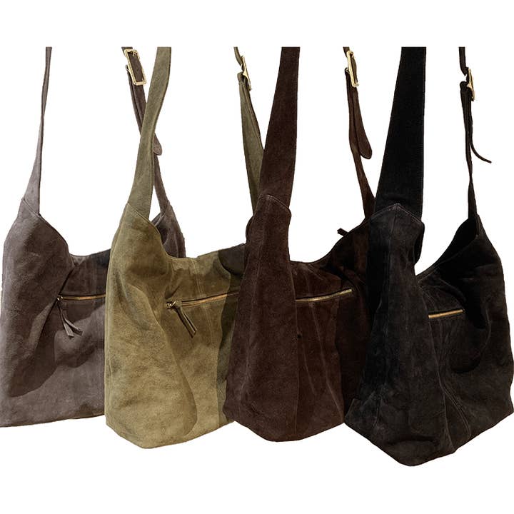 Extra large suede bag for wholesale by By Fogstrup