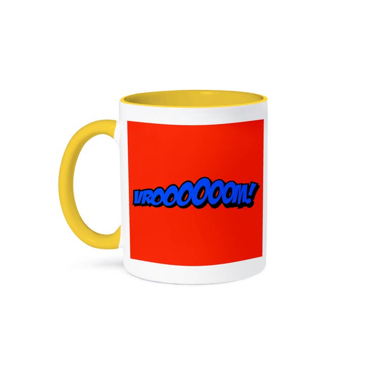 3dRose – wholesale Coffee mug – 3dRose, Vroom Sound In Effect In Blue Lettering , Mug