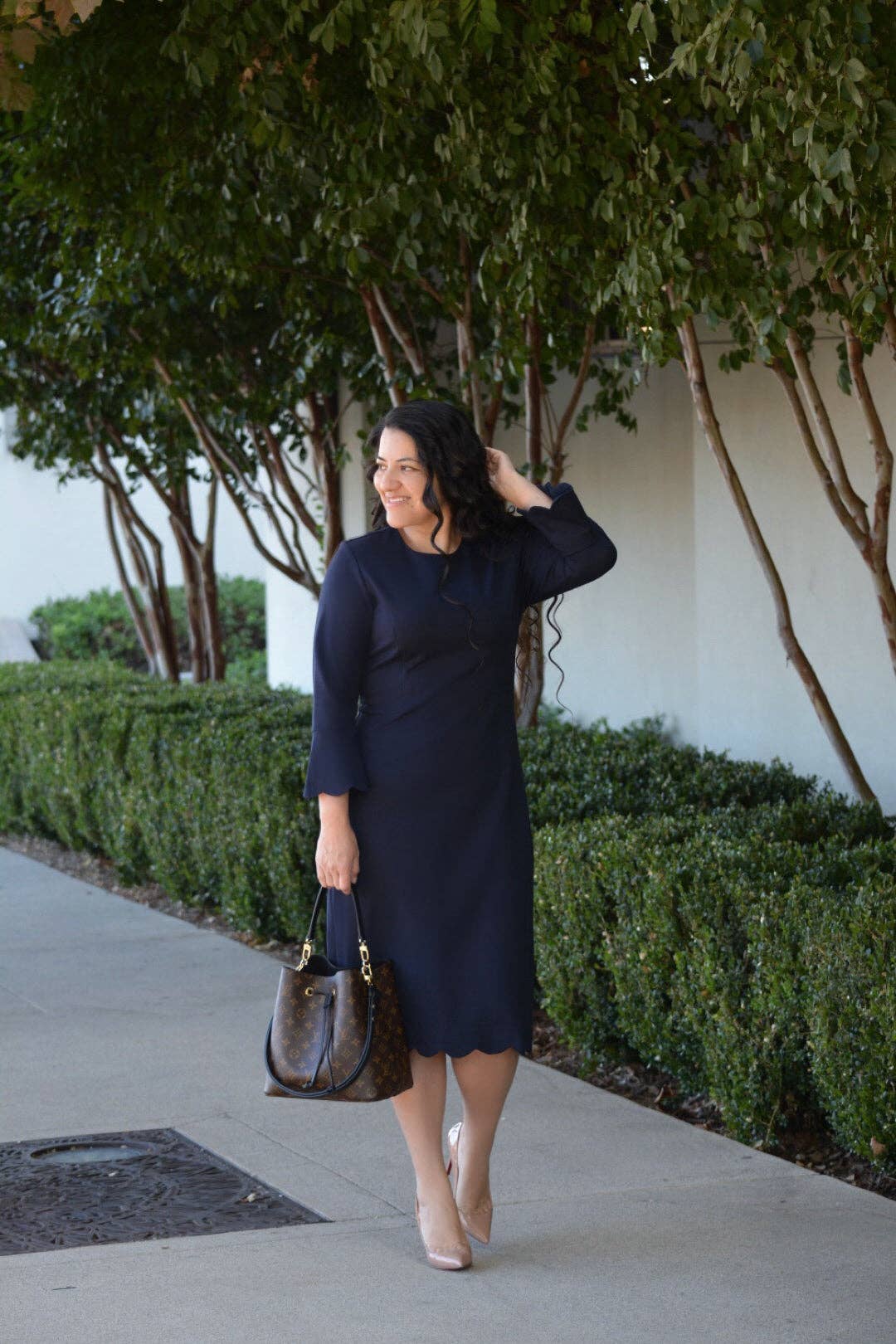 Skirt Society - Wholesale Dress - Women's - Lille Navy Scalloped Dress3