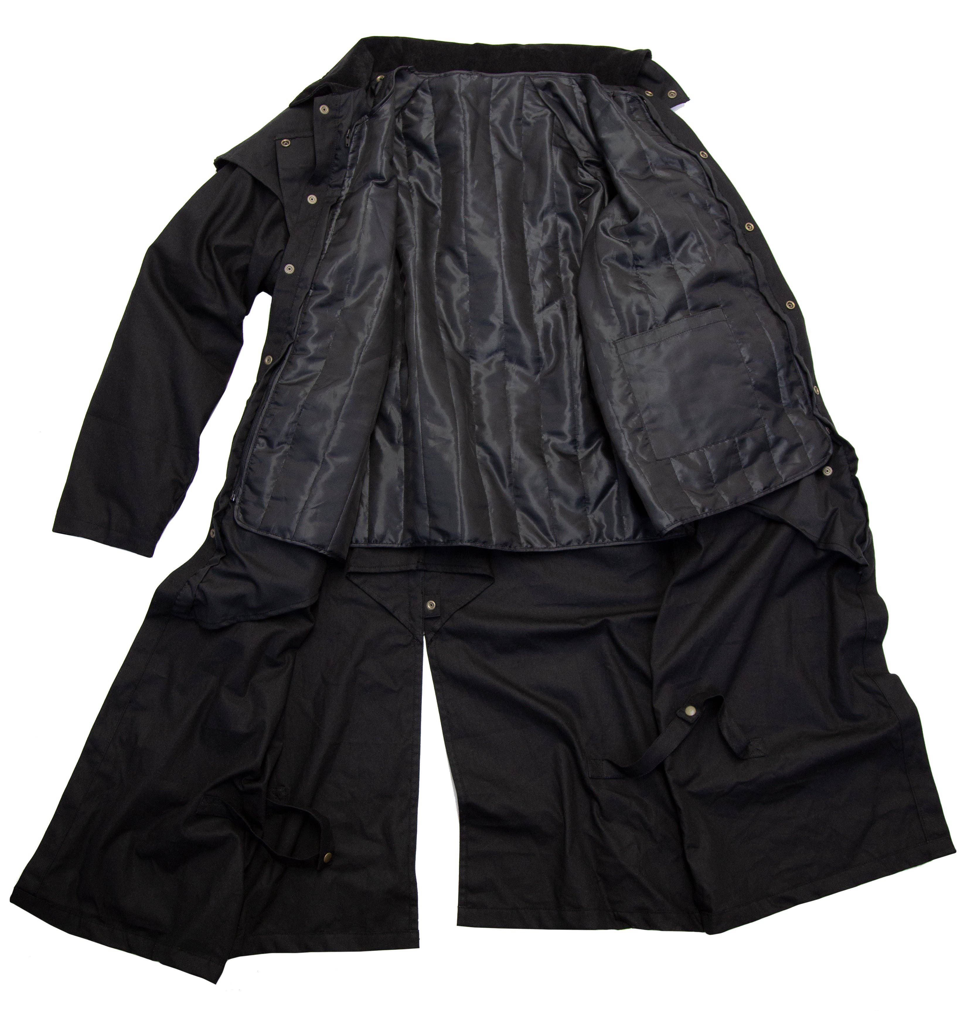 REMOVED BRAND - Wholesale Raincoat - Unisex - Oilware coat with removable winter lining in black & brown1