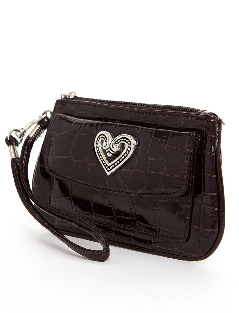 AMPERE CREATIONS - Wholesale Wristlet - Brighton Vegan Leather Inspired Croco Imitation Wristlet Bag23