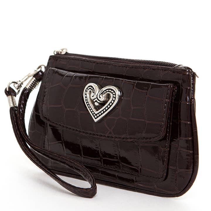 AMPERE CREATIONS - Wholesale Wristlet - Brighton Vegan Leather Inspired Croco Imitation Wristlet Bag23