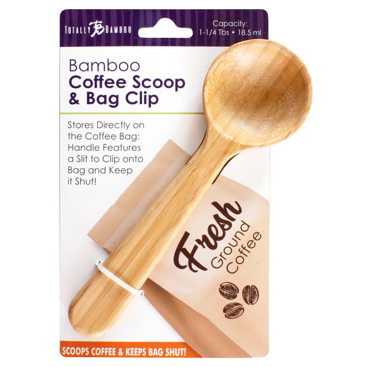 Totally Bamboo - Wholesale Kitchen Spoon - Coffee Scoop with Built-In Bag Clip
