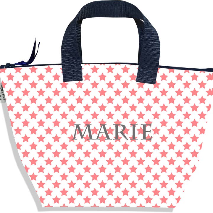 Mala de mão branca com fecho de estrelas rosa para menina por atacado de BISTRAKOO